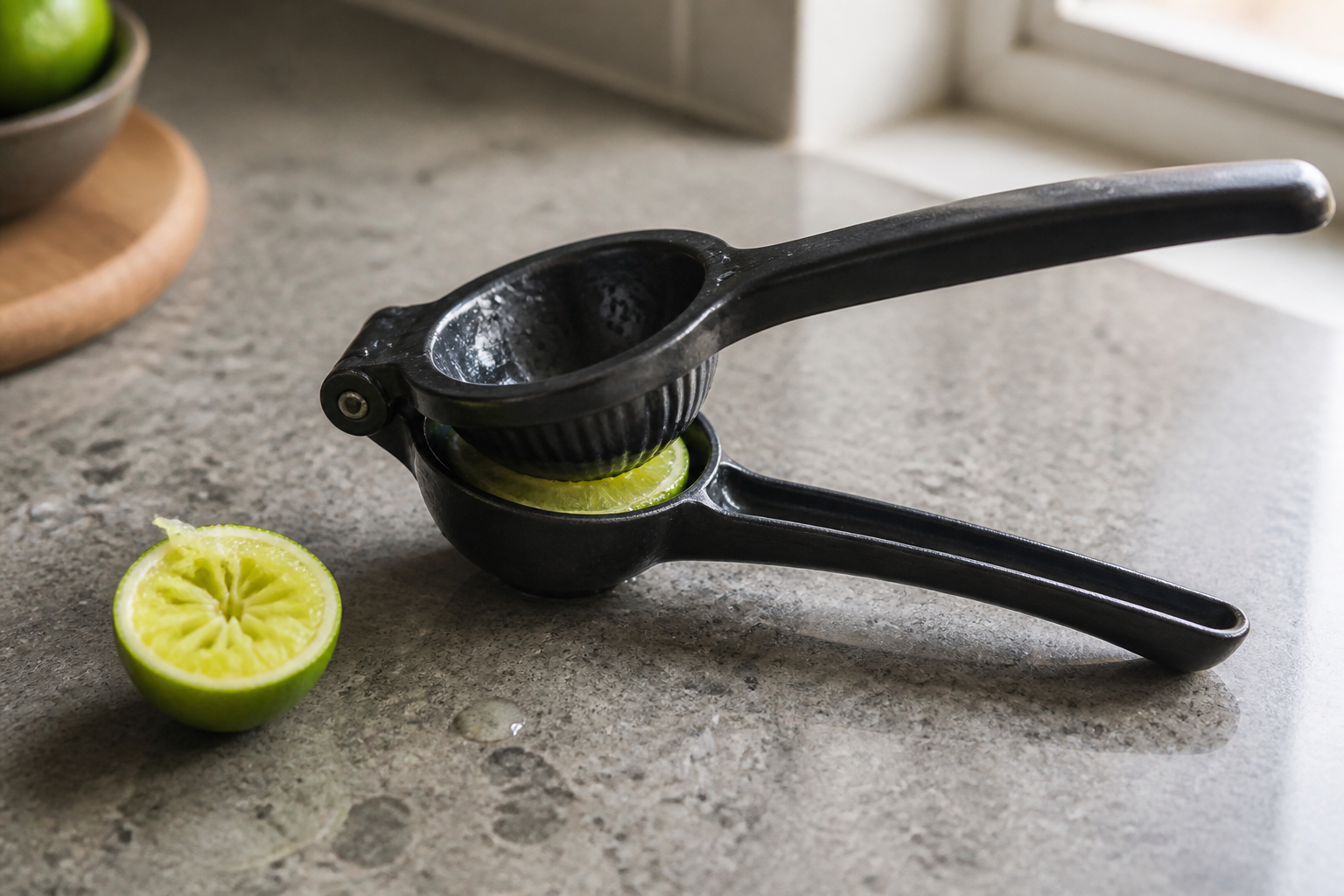 Citrus press on a counter