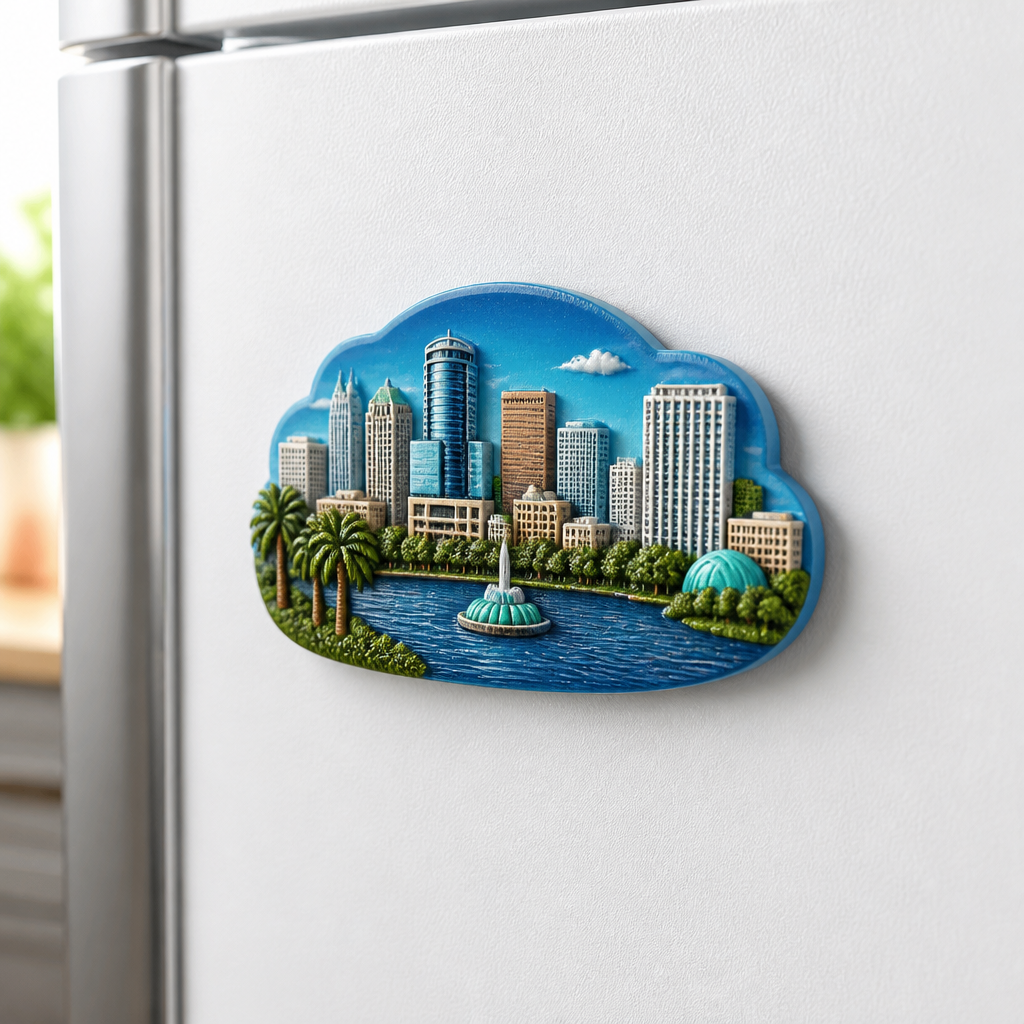 Orlando 3D city fridge magnet